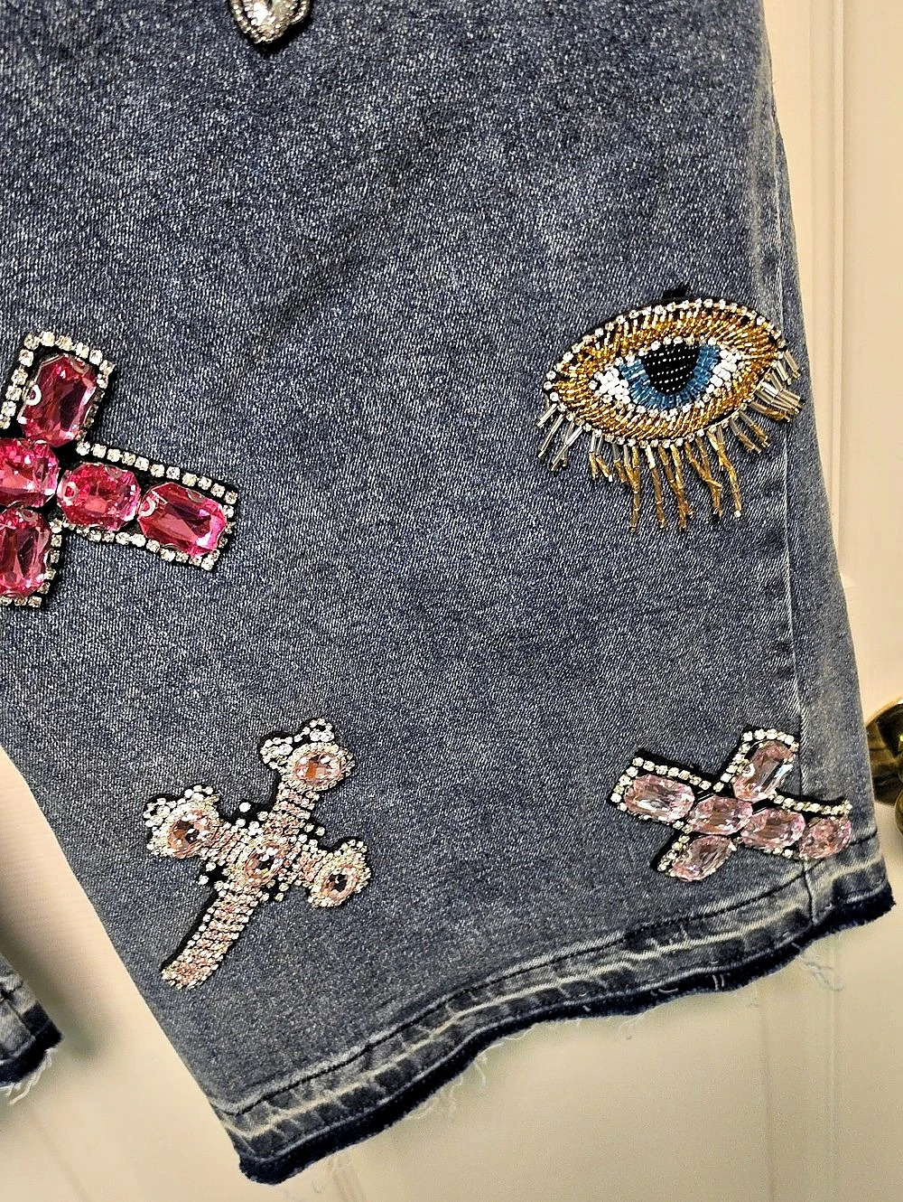 AKIRA Wild And Free Denim Pant Straight Leg Blue 1X - Picture 8 of 13